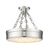 Z-Lite Anders 1 Light Semi Flush Mount in Polished Nickel Finish Model: 1944SF15-PN-LED