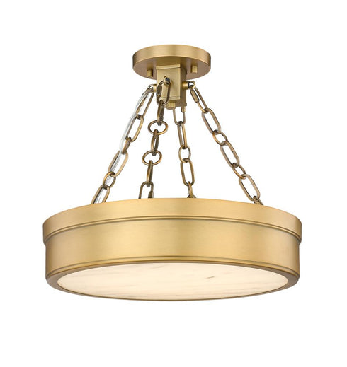 Z-Lite Anders 1 Light Semi Flush Mount in Polished Nickel Finish Model: 1944SF15-PN-LED