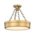 Z-Lite Anders 1 Light Semi Flush Mount in Polished Nickel Finish Model: 1944SF15-PN-LED
