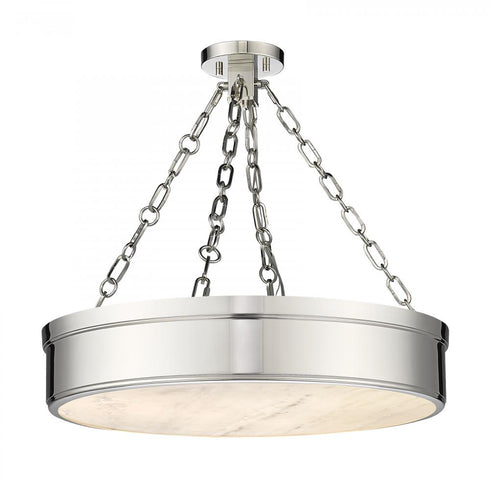 Z-Lite Anders 3 Light Semi Flush Mount in Polished Nickel Finish Model: 1944SF22-PN-LED