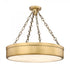 Z-Lite Anders 3 Light Semi Flush Mount in Polished Nickel Finish Model: 1944SF22-PN-LED
