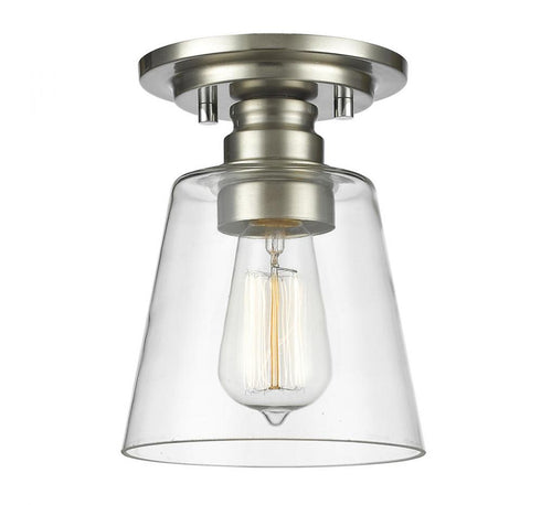 Z-Lite Annora 1 Light Flush Mount in Brushed Nickel Finish Model: 428F1-BN