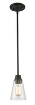 Z-Lite Annora 1 Light Pendant in Matte Black Finish Model: 428MP-MB