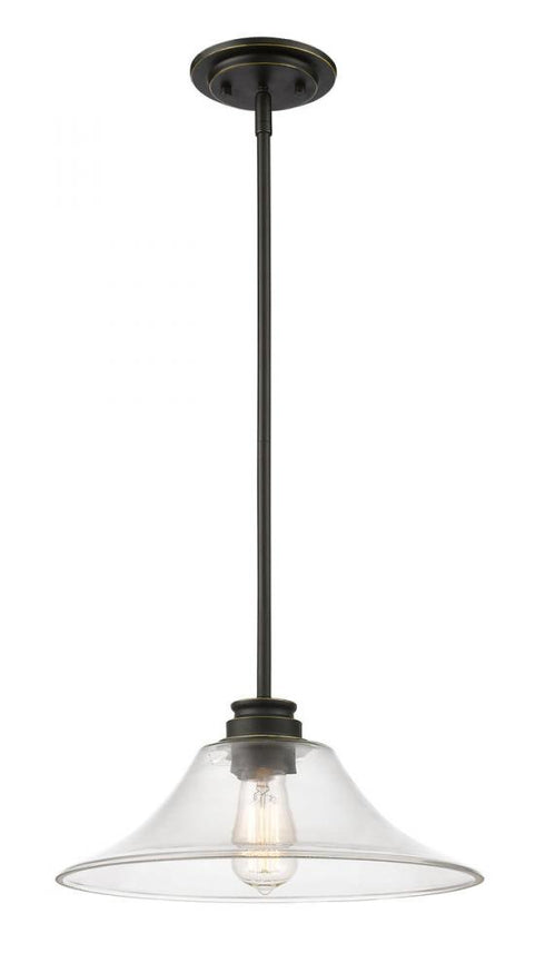 Z-Lite Annora 1 Light Pendant in Olde Bronze Finish Model: 428MP14-OB