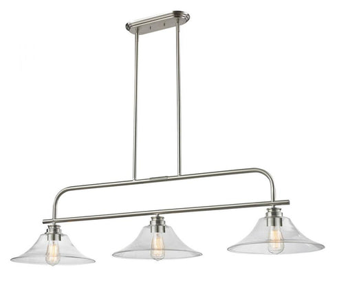 Z-Lite Annora 3 Light Billiard in Brushed Nickel Finish Model: 428-3B-BN
