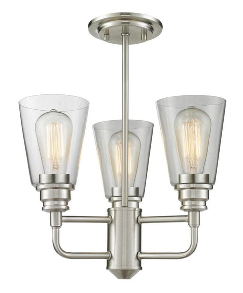 Z-Lite Annora 3 Light Semi Flush Mount in Brushed Nickel Finish Model: 428SF-BN