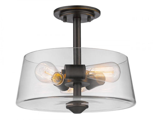 Z-Lite Annora 3 Light Semi Flush Mount in Brushed Nickel Finish Model: 428SF3-BN