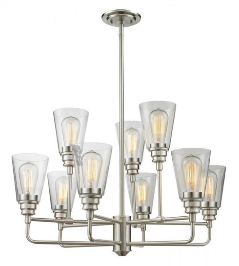 Z-Lite Annora 9 Light Chandelier in Brushed Nickel Finish Model: 428-9-BN