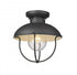 Z-Lite Ansel 1 Light Outdoor Flush Mount in Black Finish Model: 590F-BK