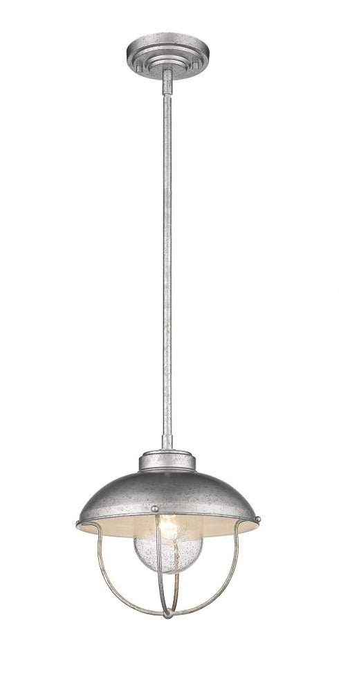 Z-Lite Ansel 1 Light Outdoor Pendant in Black Finish Model: 590P-BK