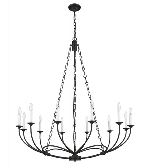 Z-Lite Arabella 12 Light Chandelier in Matte Black Finish Model: 3500-12MB