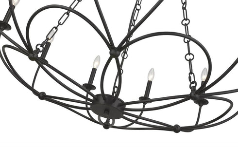 Z-Lite Arabella 12 Light Chandelier in Matte Black Finish Model: 3500-12MB