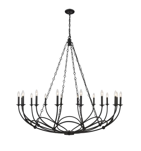 Z-Lite Arabella 16 Light Chandelier in Matte Black Finish Model: 3500-16MB