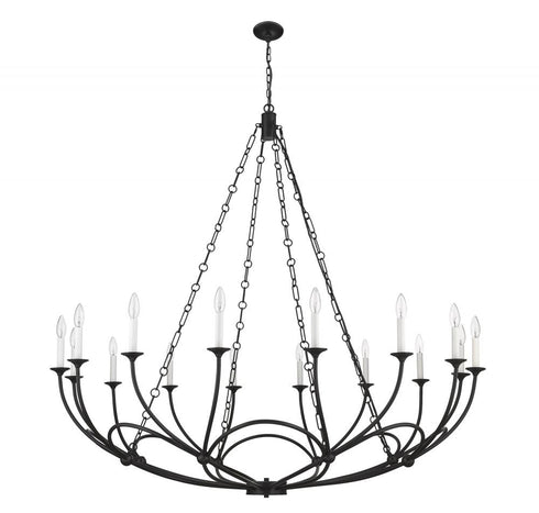 Z-Lite Arabella 16 Light Chandelier in Matte Black Finish Model: 3500-16MB