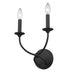 Z-Lite Arabella 2 Light Wall Sconce in Matte Black Finish Model: 3500-2S-MB