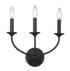 Z-Lite Arabella 3 Light Wall Sconce in Matte Black Finish Model: 3500-3S-MB