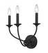 Z-Lite Arabella 3 Light Wall Sconce in Matte Black Finish Model: 3500-3S-MB
