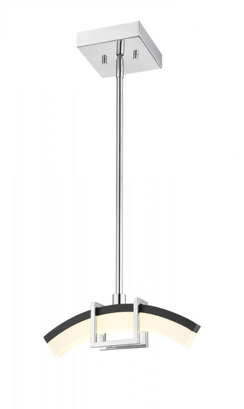 Z-Lite Arc 1 Light Pendant in Chrome Finish Model: 620-12L-CH-LED