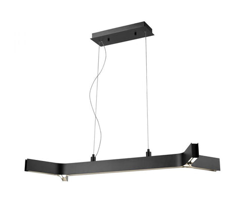 Z-Lite Arcano 1 Light Linear Chandelier in Matte Black Finish Model: 8002-42MB-LED