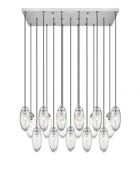 Z-Lite Arden 17 Light Linear Chandelier in Brushed Nickel Finish Model: 651P-17L-BN