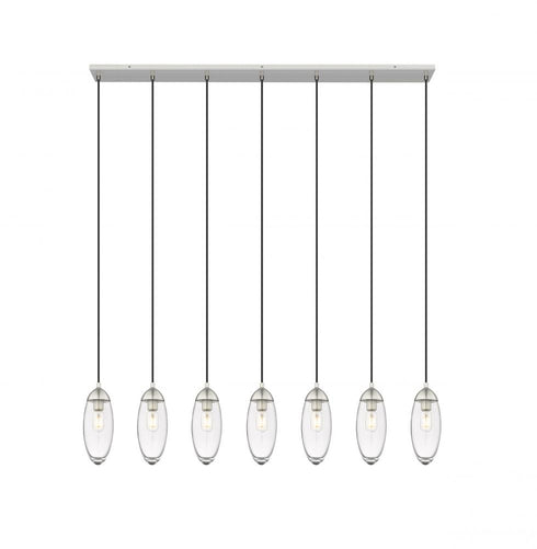 Z-Lite Arden 7 Light Linear Chandelier in Brushed Nickel Finish Model: 651P-7L-BN