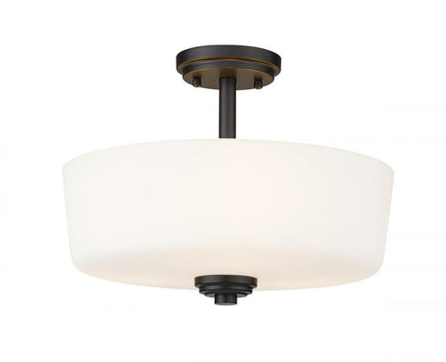 Z-Lite Arlington 3 Light Semi Flush Mount in Bronze Finish Model: 220SF3