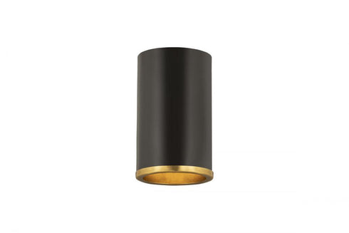 Z-Lite Arlo 1 Light Flush Mount in Matte Black + Chrome Finish Model: 2303F1-MB-CH