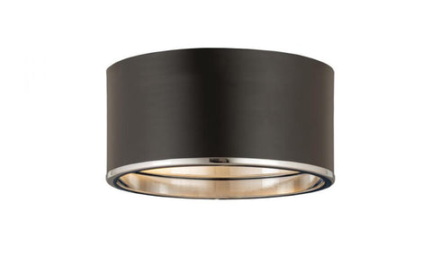 Z-Lite Arlo 2 Light Flush Mount in Matte Black + Chrome Finish Model: 2303F2-MB-CH