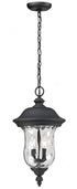Z-Lite Armstrong 2 Light Outdoor Chain Mount Ceiling Fixture in Black Finish Model: 533CHM-BK