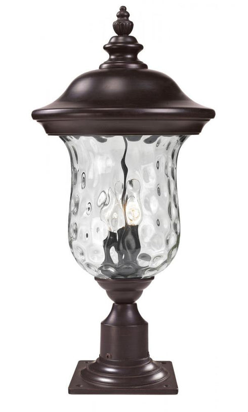 Z-Lite Armstrong 3 Light Outdoor Pier Mounted Fixture in Black Finish Model: 533PHB-533PM-BK