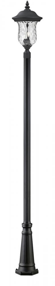 Z-Lite Armstrong 3 Light Outdoor Post Mounted Fixture in Black Finish Model: 533PHB-519P-BK