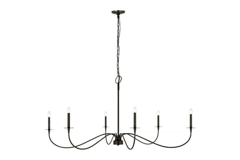 Z-Lite Arrington 6 Light Chandelier in Matte Black Finish Model: 2301-63MB