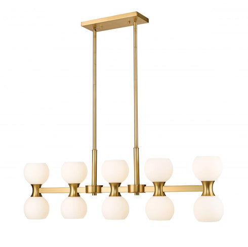 Z-Lite Artemis 10 Light Linear Chandelier in Matte Black Finish Model: 494-10L-MB