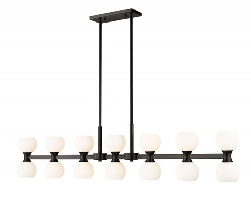 Z-Lite Artemis 14 Light Linear Chandelier in Matte Black Finish Model: 494-14L-MB