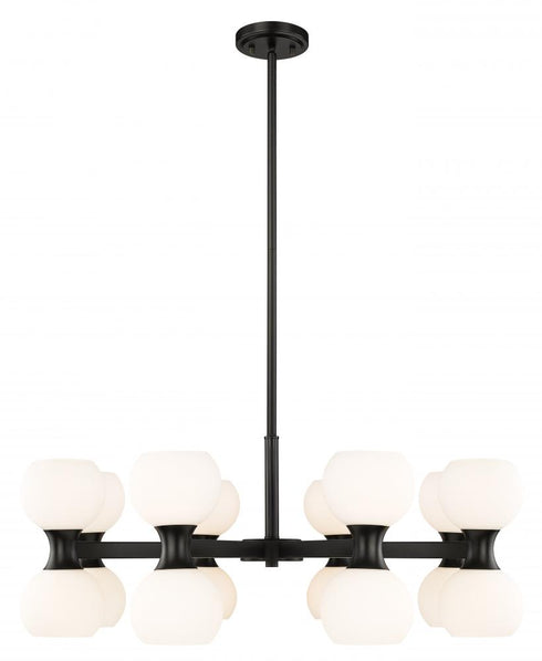 Z-Lite Artemis 16 Light Chandelier in Matte Black Finish Model: 494-16MB