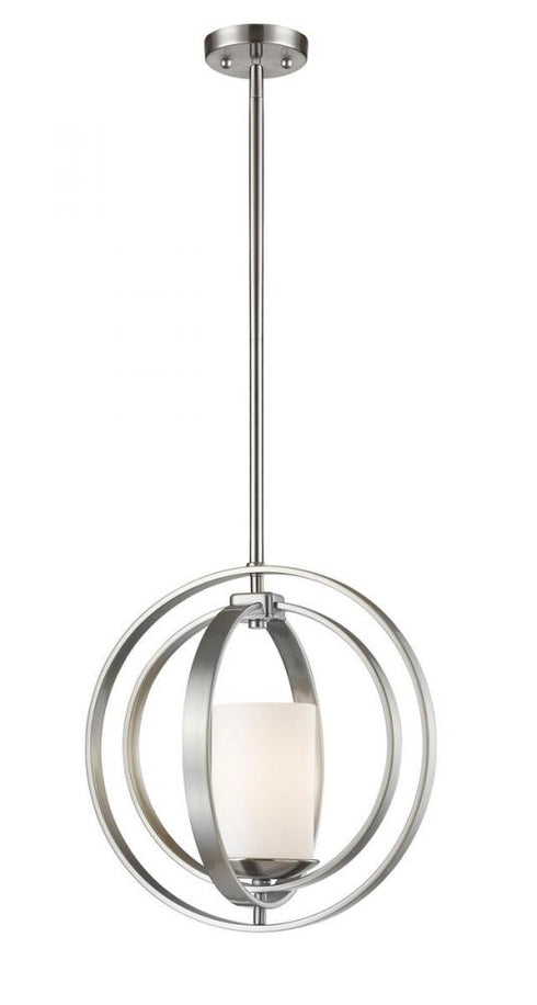 Z-Lite Ashling 1 Light Pendant in Brushed Nickel Finish Model: 6002MP-BN