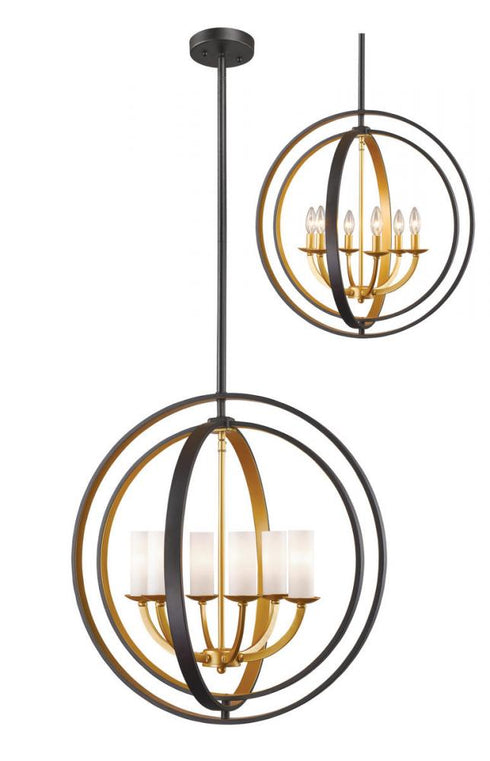 Z-Lite Ashling 6 Light Chandelier in Bronze Gold Finish Model: 6002-6L-BZGD