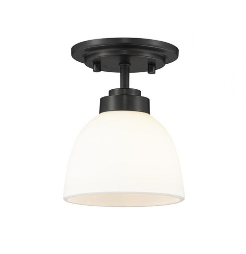 Z-Lite Ashton 1 Light Flush Mount in Brushed Nickel Finish Model: 443F1-BN