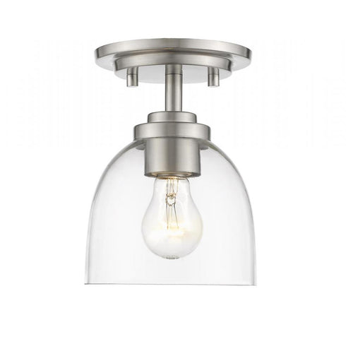 Z-Lite Ashton 1 Light Flush Mount in Brushed Nickel Finish Model: 460F1-BN