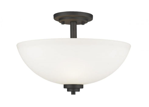 Z-Lite Ashton 3 Light Semi Flush Mount in Brushed Nickel Finish Model: 443SF-BN