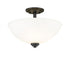 Z-Lite Ashton 3 Light Semi Flush Mount in Brushed Nickel Finish Model: 443SF-BN