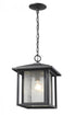 Z-Lite Aspen 1 Light Outdoor Chain Mount Ceiling Fixture in Black Finish Model: 554CHB-BK