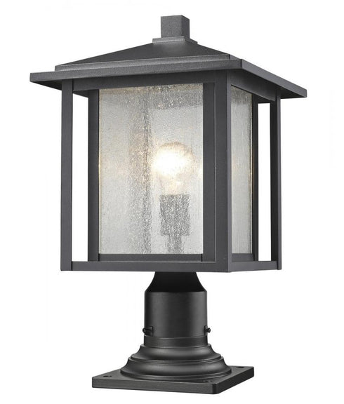 Z-Lite Aspen 1 Light Outdoor Pier Mounted Fixture in Black Finish Model: 554PHB-533PM-BK