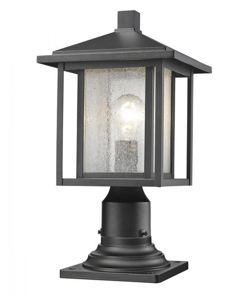Z-Lite Aspen 1 Light Outdoor Pier Mounted Fixture in Black Finish Model: 554PHM-533PM-BK