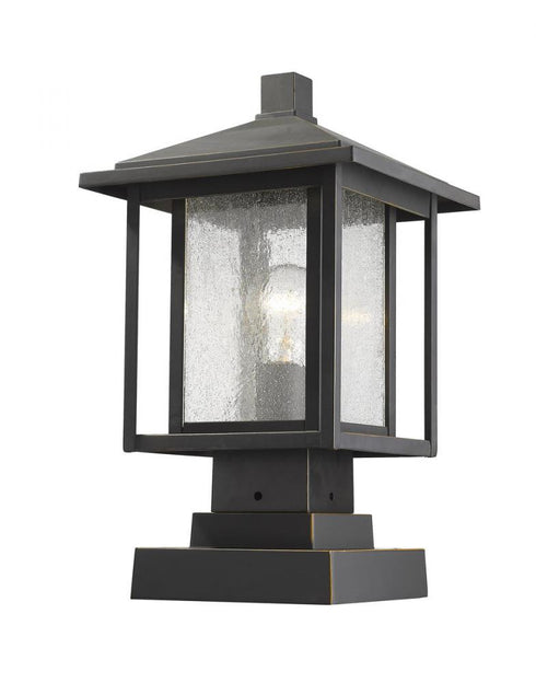 Z-Lite Aspen 1 Light Outdoor Pier Mounted Fixture in Black Finish Model: 554PHMS-SQPM-BK