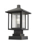 Z-Lite Aspen 1 Light Outdoor Pier Mounted Fixture in Black Finish Model: 554PHMS-SQPM-BK