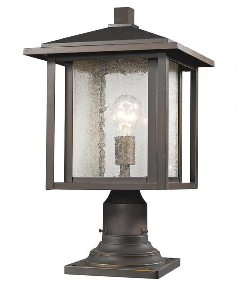 Z-Lite Aspen 1 Light Outdoor Pier Mounted Fixture in Oil Rubbed Bronze Finish Model: 554PHB-554PM-ORB