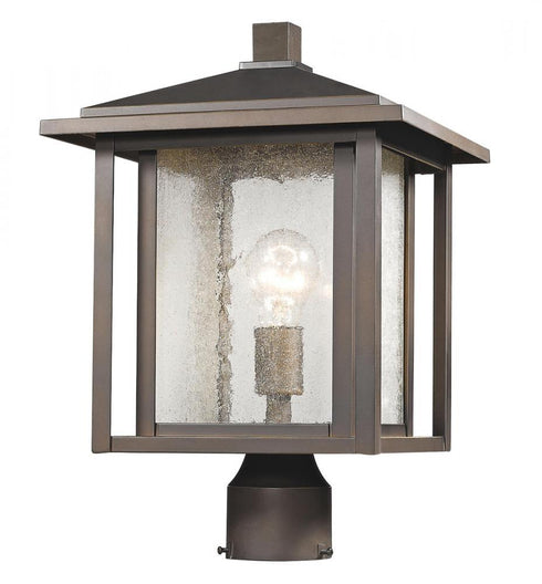 Z-Lite Aspen 1 Light Outdoor Post Mount Fixture in Black Finish Model: 554PHB-BK
