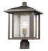 Z-Lite Aspen 1 Light Outdoor Post Mount Fixture in Black Finish Model: 554PHB-BK