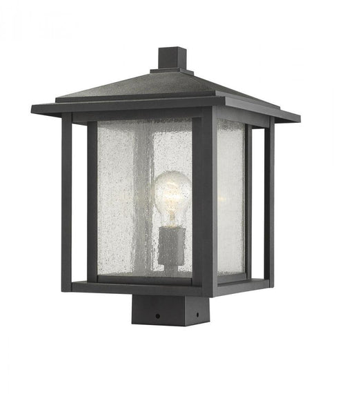 Z-Lite Aspen 1 Light Outdoor Post Mount Fixture in Black Finish Model: 554PHBS-BK